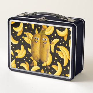 Conjoined Bananas Comedy Duo Metal Lunch Box