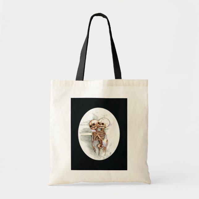 conjoined fetal skeleton tote bag (Front)