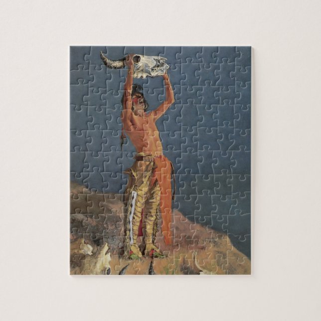 Conjuring Back the Buffalo by Frederic Remington Jigsaw Puzzle (Vertical)