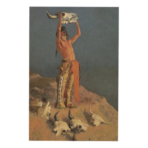 Conjuring Back the Buffalo by Frederic Remington Wood Wall Decor