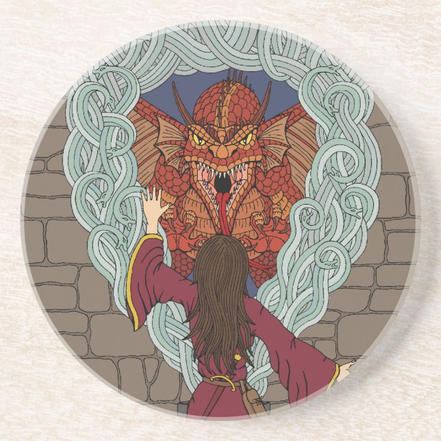 Conjuring the Dragon Sandstone Coaster (Front)