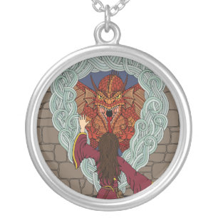 Conjuring the Dragon Silver Plated Necklace