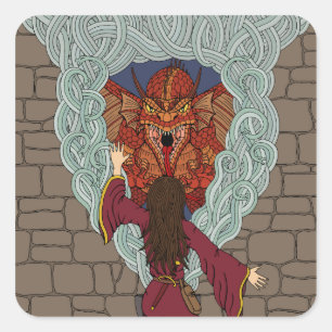 Conjuring the Dragon Square Sticker