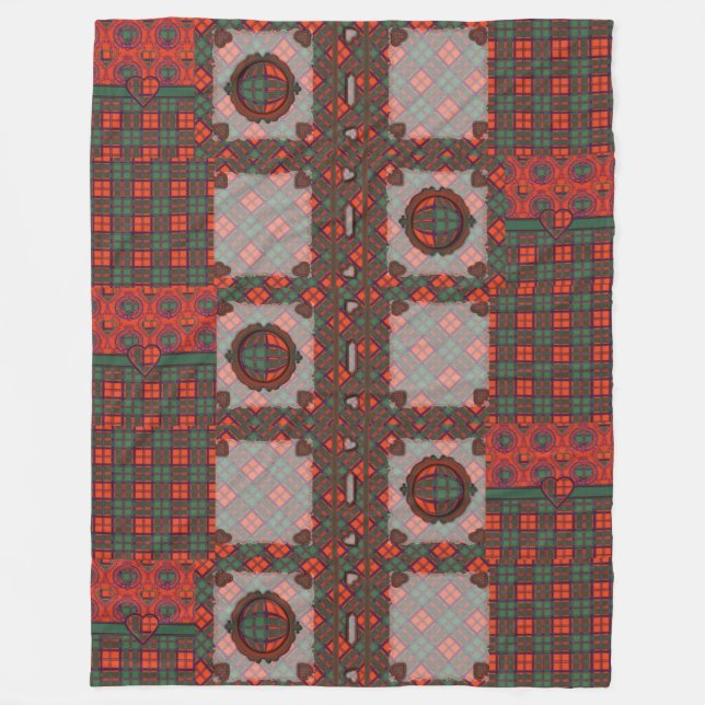 Conley clan Plaid Scottish kilt tartan Fleece Blanket (Front)
