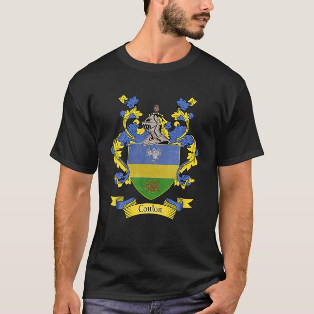 Conlon Coat Of Arms | Conlon Surname Family Crest T-Shirt (Front)