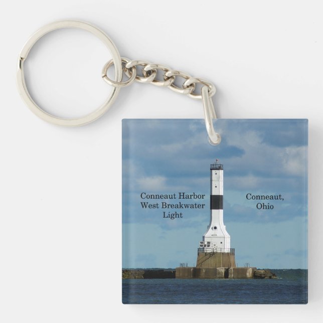 Conneaut Harbor West Bkw Light acrylic key chain (Front)