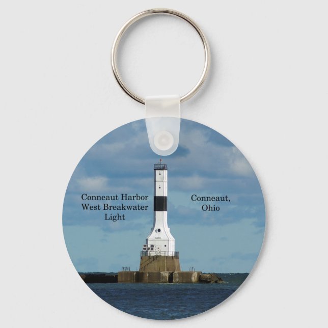 Conneaut Harbor West Bkw Light key chain (Front)