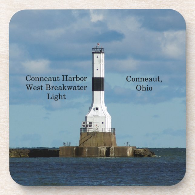 Conneaut Harbor West Breakwater Light 6 coasters (Front)