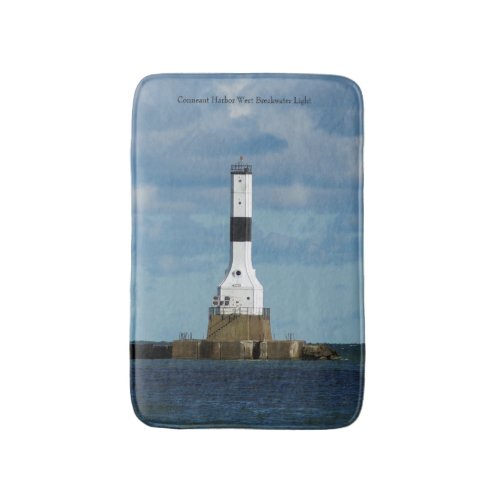 Conneaut Harbor West Breakwater Light bathmat