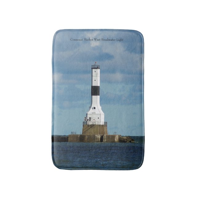 Conneaut Harbor West Breakwater Light bathmat (Front Vertical)
