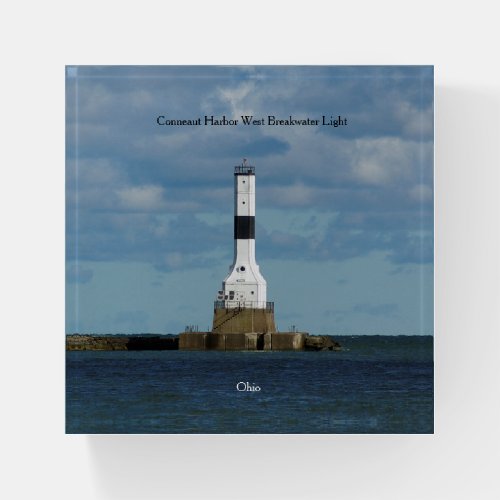 Conneaut Harbor West Breakwater Light paperweight