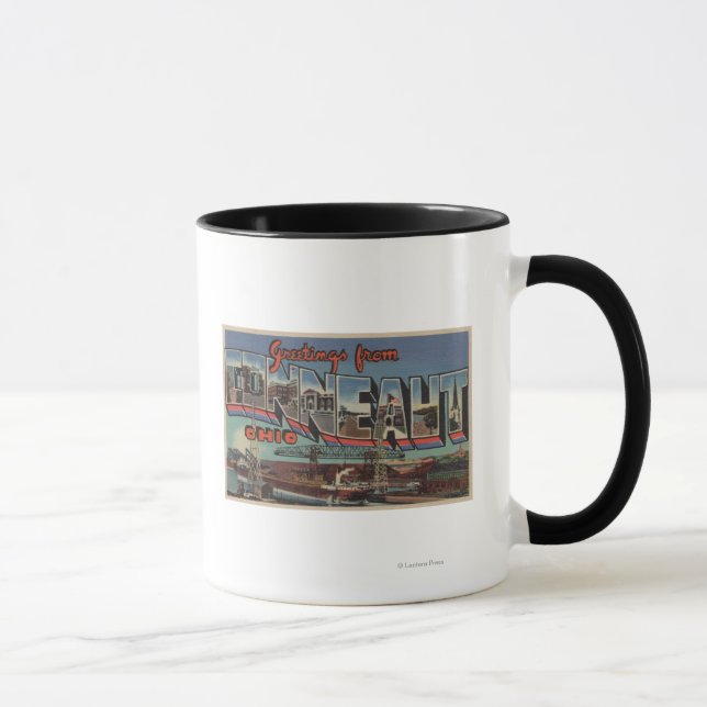 Conneaut, Ohio - Large Letter Scenes Mug (Right)