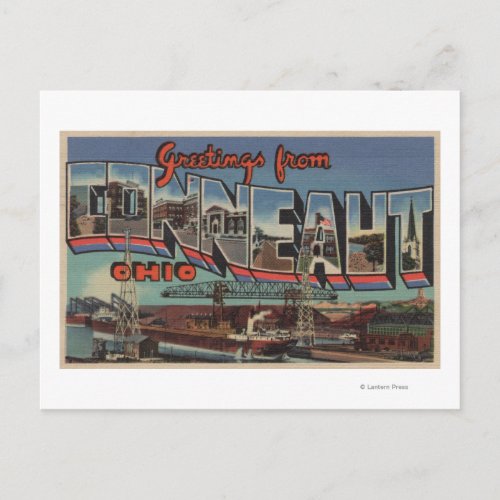 Conneaut Ohio _ Large Letter Scenes Postcard