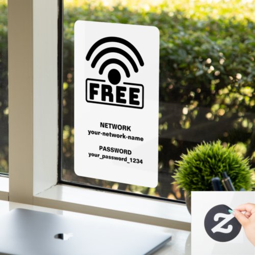 Connect Network  Password WIFI  Window Cling