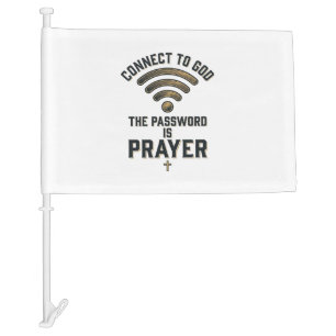 Connect to God Prayer Christian Vector Design_1 Car Flag