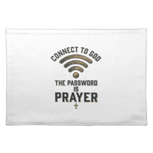 Connect to God Prayer Christian Vector Design_1 Cloth Placemat