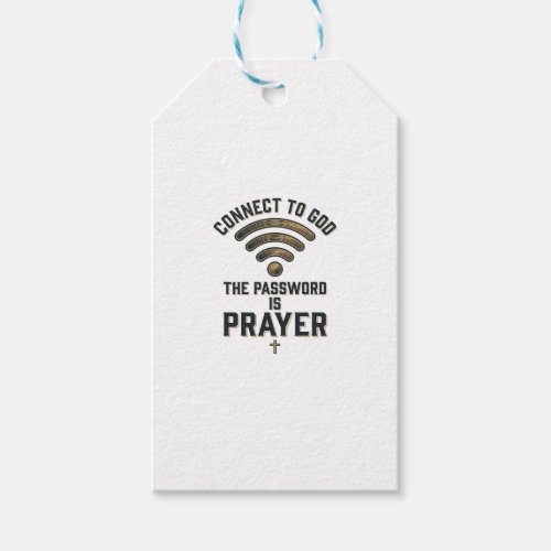 Connect to God Prayer Christian Vector Design_1 Gift Tags