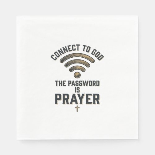 Connect to God Prayer Christian Vector Design_1 Napkins
