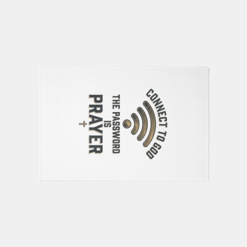 Connect to God Prayer Christian Vector Design_1 Rug