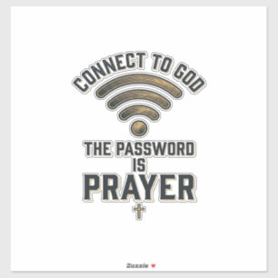 Connect to God Prayer Christian Vector Design_1 Sticker