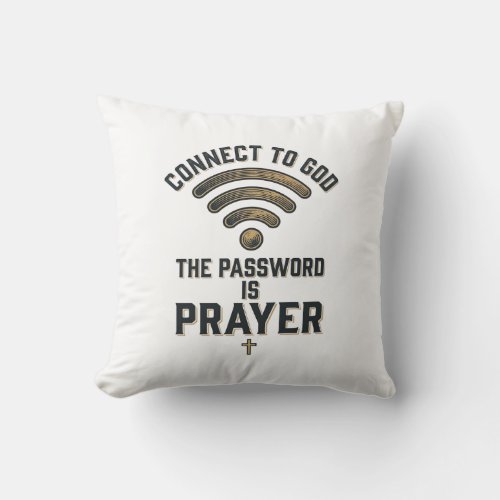 Connect to God Prayer Christian Vector Design_1 Throw Pillow