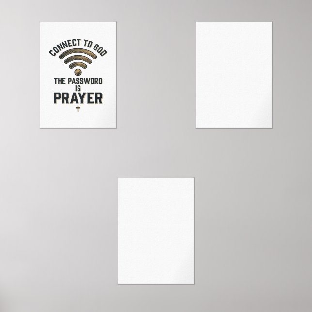Connect to God Prayer Christian Vector Design_1 Wall Art Sets (Front)