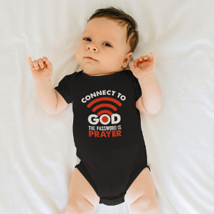Connect To God The Password Prayer Gift Christian  Baby Bodysuit