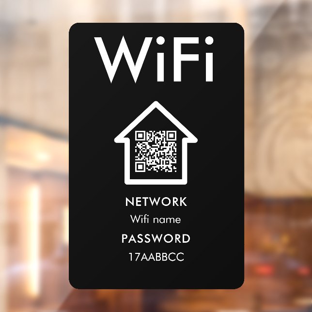 Connect To Wifi | Scan To Connect Guest Room Black Window Cling (Sheet 2)