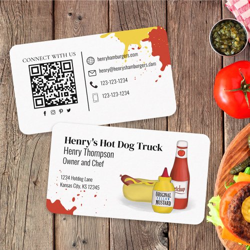 Connect With Me  QR Code Simple Hotdog Modern Business Card