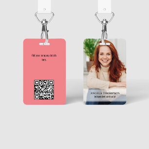 Connect With Me   QR Code Simple Modern Photo Badge