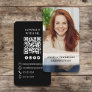 Connect With Me | QR Code Simple Modern Photo Pink Business Card