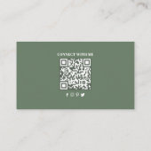 Connect with Me | QR Code Social Media Palm Leaves Business Card (Back)