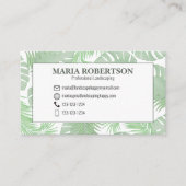 Connect with Me | QR Code Social Media Palm Leaves Business Card (Front)