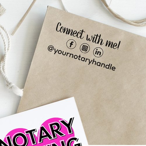 Connect With Me Social Media Notary Marketing Self_inking Stamp