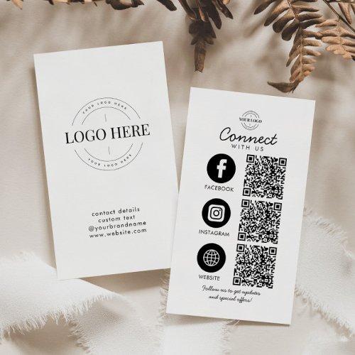 Connect with Us 3 QR Code Social Media Logo Business Card