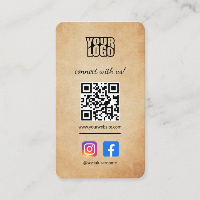 Connect With Us Business Card With Social Media  (Front)