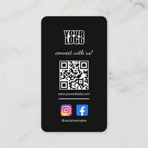 Connect With Us Business Card With Social Media 