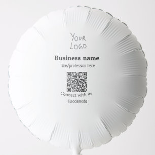 Connect with us business logo QR social media name Balloon