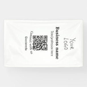 Connect with us business logo QR social media name Banner