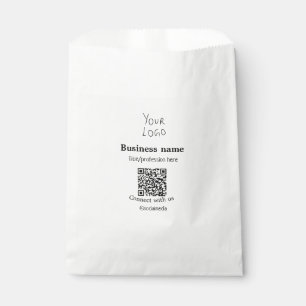 Connect with us business logo QR social media name Favor Bag