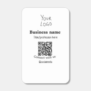 Connect with us business logo QR social media name Matchboxes