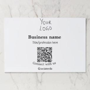 Connect with us business logo QR social media name Paper Pad