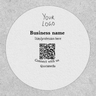 Connect with us business logo QR social media name Patch