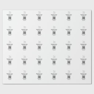 Connect with us business logo QR social media name Wrapping Paper
