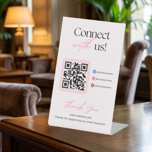 Connect With Us Business Pedestal Sign