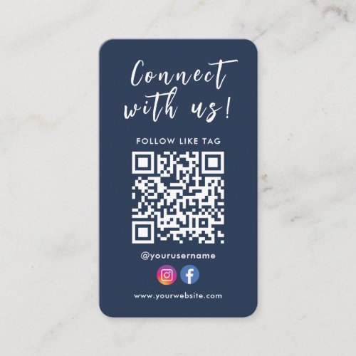 Connect With Us Facebook Instagram Qr Code Business Card