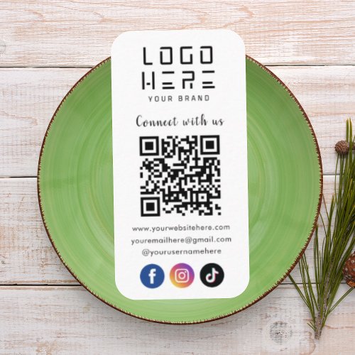 Connect With Us Facebook Instagram Tiktok QR Code Business Card
