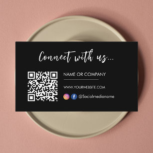 Connect with us Instagram Facebook Logo Black Business Card