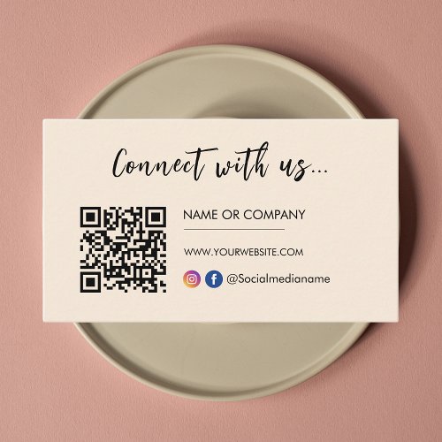 Connect with us Instagram Facebook Logo Chic Boho Business Card