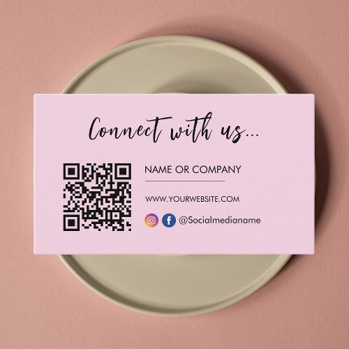 Connect with us Instagram Facebook Logo Chic Pink Business Card